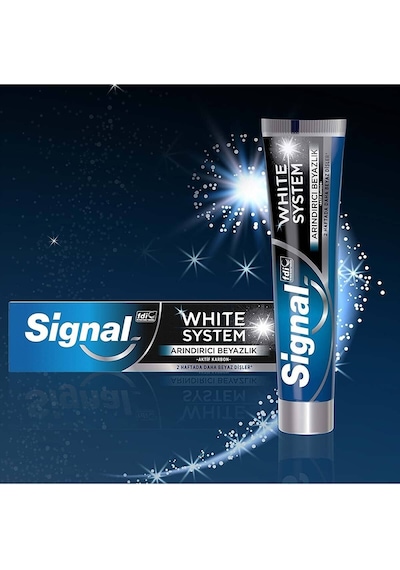 Signal White System Beyazlık Aktif Karbon Diş Macunu 4 x 75 ML