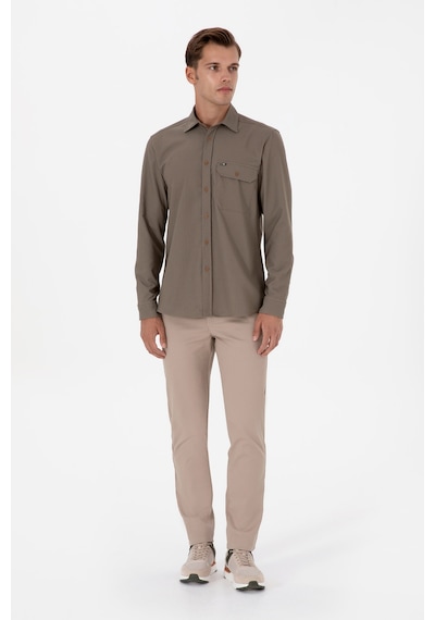 U.s. Polo Assn. Erkek Haki Gömlek Desenli 50316655-vr027 Haki