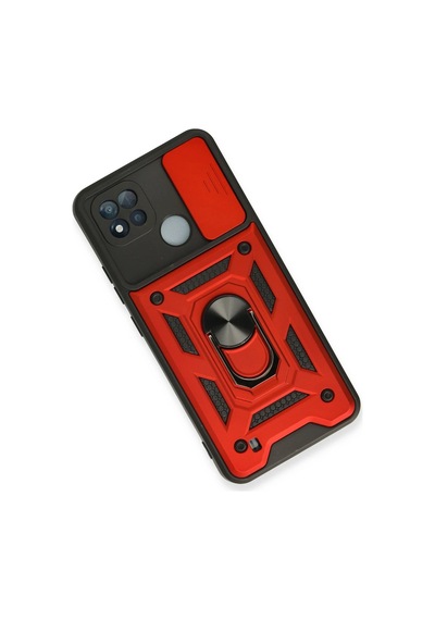 Ilkeshop Newface Realme C11 2021 Kılıf Pars Lens Yüzüklü Silikon - Kırmızı