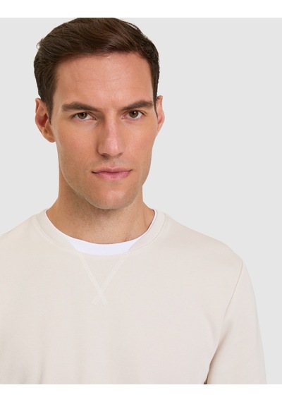 Pierre Cardin Kemik Rengi Regular Fit %100 Pamuk Bisiklet Yaka Sweatshirt 50331600-vr137 Bej
