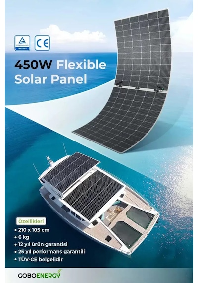 HT-SAAE 450W Monokristal Halfcut Flexible - Esnek Güneş Paneli Marin Tipi Solar Panel - HT-SAAE 450W Monokristal Halfcut Flexible - Esnek Güneş Paneli Marin Tipi Solar Panel