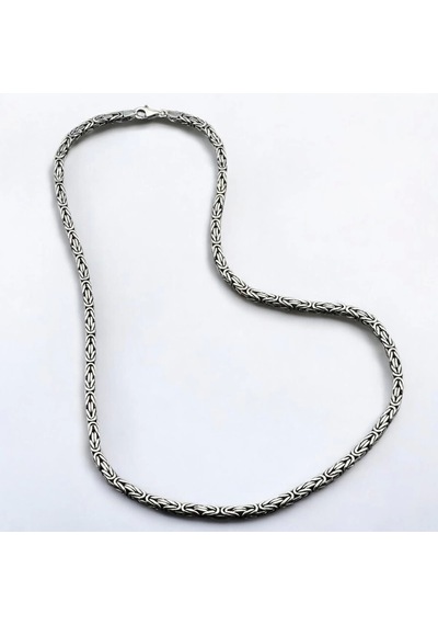 İpek Silver 925 Ayar Gümüş Kare Kral Zincir 3 Mm