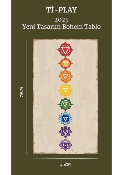 Bohem Tablo Çakra, Manevi, Canlı Renkler Bohem Duvar Sanatı Çerçevesiz Poster