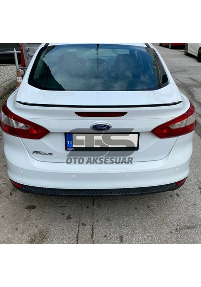 Sts Oto Aksesuar Ford Focus (2012-2018) 3, 3.5, 4 Sedan Kasa Bagaj Üstü Spoiler Piano Black (Parlak Siyah)