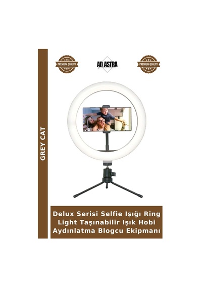 Delux Serisi Selfie Işığı Ring Light Taşınabilir Işık Hobi Aydınlatma Blogcu Ekipmanı