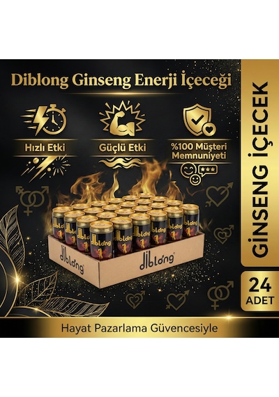 Diblong Ginsengli +18 Performans Enerji İçeceği - 24 Adet Dev Avantaj Paketi Gizli Gönderim