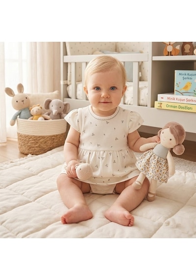 Tiffany Baby & Kids Tiffany Baby Olive Branch Theme Elbise Body 46086 Ekru