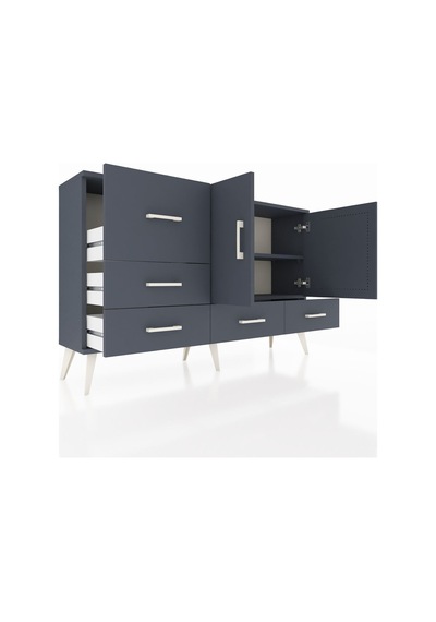 Arges Konsol 4 Raflı 5 Çekmeceli 2 Kapaklı 132x30x83 Antrasit-antrasit/antrasit Antrasit/antrasit Arges Konsol 4 Raflı 5 Çekmeceli 2 Kapaklı 132x30x83 Antrasit-antrasit/antrasit Antrasit/antrasit