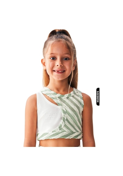 Xo Kids Kız Çocuk Atlet Bluz 4-8 Yaş 36515 Ekru - Yeşil