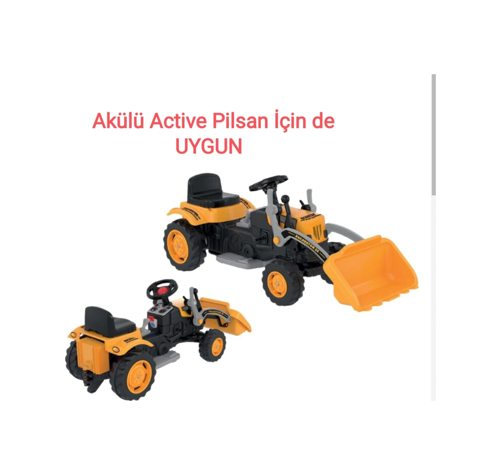 Pilsan Active Akülü Ve Pedalli Kepçeli Traktör Ve Power Traktör Için Sarı Römork Romork Sarı