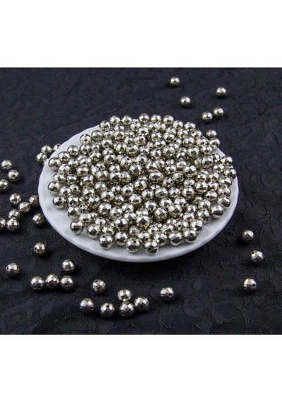 8 Mm Dünya Ccb Kaplama Gümüş Boncuk Aksesuar Takı Malzemesi 25 Gram