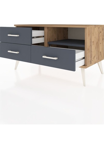 Hyperion Şifonyer Tek Raflı 3 Çekmeceli 88x44x48 Çam-antrasit Antrasit Hyperion Şifonyer Tek Raflı 3 Çekmeceli 88x44x48 Çam-antrasit Antrasit