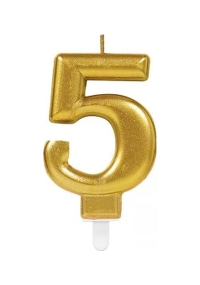 5 Rakam Mum Gold Renk Evimdeyokyok Altın
