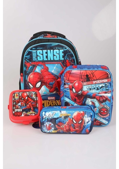 Lisanslı Spıderman Okul,beslenme Ve Kalem Çantası İle 2 Katlı Beslenme Kabı/lunch Box Seti Diğer