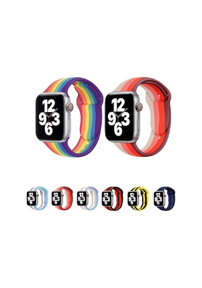 Apple Uyumlu  Watch Kordon 3 4 5 6 7 Se 42 MM 44 MM 45 MM Gökkuşağı Kordon