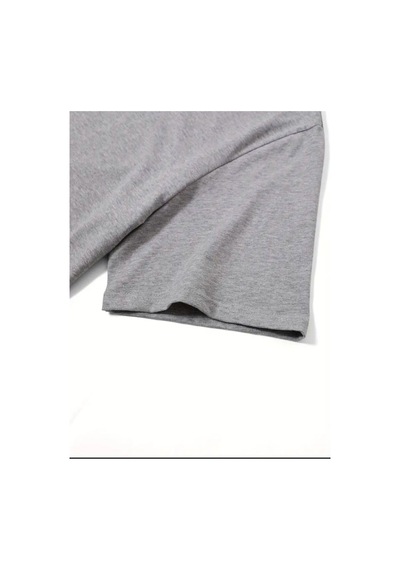 Medinenur New York Baskılı Basic T-shirt Gri