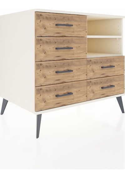 Kronos Şifonyer 2 Raflı 6 Çekmeceli 88x59x80 Aytaşı-aytaşı/çam Aytaşı/çam