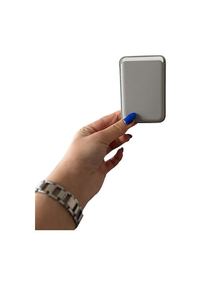 Teknohuby İphone 11 12 13 14 15 16 17 Plus Pro Max Kartlık Manyetik Deri Magsafe Cüzdan Arkası Kartlık Gri Gri