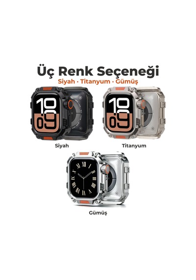 Watch Ultra 49 Mm İle Uyumlu Metal Saat Koruyucu Kılıf Zırh Tasarım Kasa