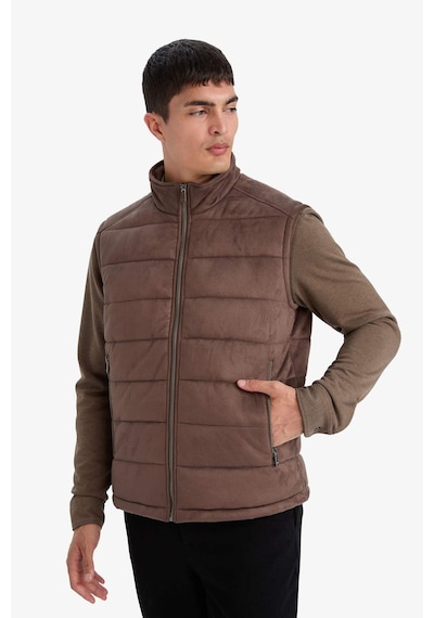 Defacto Slim Fit Dar Kesim Dik Yaka Astarlı Süet Yelek F7753ax26spbn534 Kahve-bn534