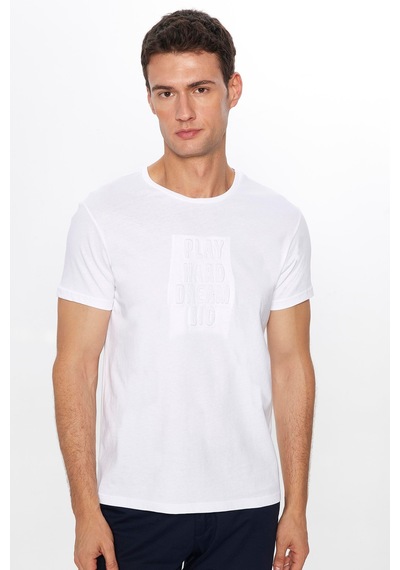 Tudors Erkek Slim Fit Dar Kesim %100 Pamuk Yumuşak Dokulu Baskılı Beyaz Bisiklet Yaka Tişört-31700 Beyaz Tudors Erkek Slim Fit Dar Kesim %100 Pamuk Yumuşak Dokulu Baskılı Beyaz Bisiklet Yaka Tişört-31700 Beyaz