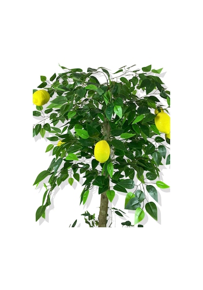 Cihan Çiçekçilik Limon Ağacı 160 Cm Yapay Ağaç Üretim Saksısı Beyaz- Yeşil