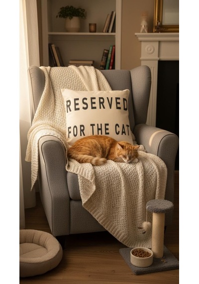 Reserved For Cat Kırlent Kılıfı 43x43 Diğer