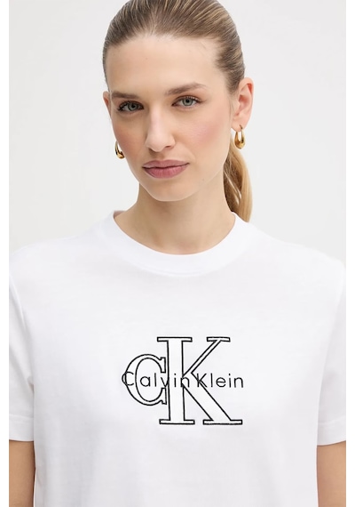 Calvin Klein Kadın Tişört-lv047e819g Beyaz