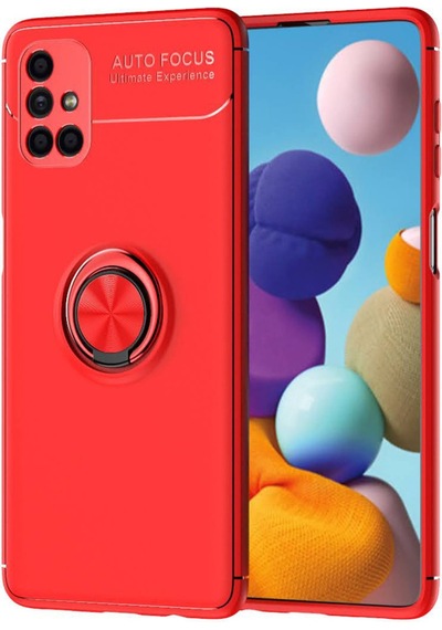 Newface Samsung Uyumlu Galaxy M51 Kılıf Range Yüzüklü Silikon - Kırmızı Kırmızı