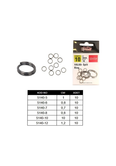 Captain 5140 Kaşık Halkası 10 Adet Black Nikel 8mm