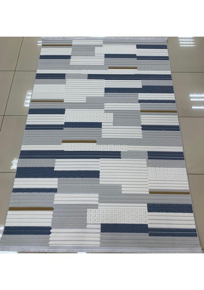 Bünyan Halı Twist Lt505 Serisi Oturma Salon Yatak Çocuk Odası Halısı Gri - Mavi