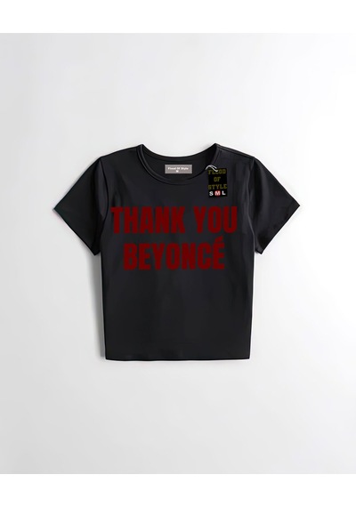 Flood Of Style Siyah Babby Tee Thank You Özel Tasarım