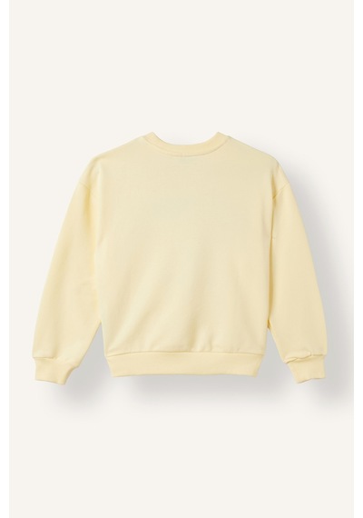 Defacto Relax Fıt Bisiklet Yaka Hayvan Baskılı Sweatshirt Kız Çocuk I4154a826auyl498 Sarı-yl498