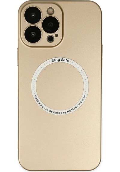 Apple İphone Uyumlu 14 Pro Kılıf Jack Magneticsafe Lens Silikon - Gold Çok Renkli