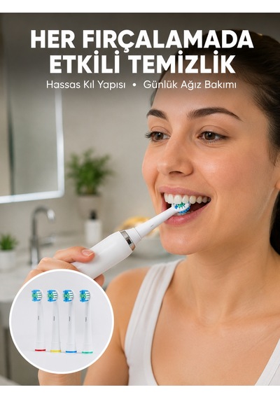 Günlük Ağız Bakımı İçin Nazik Ve Etkili Yedek Başlık Seti Yeni Nesil - Lisinya
