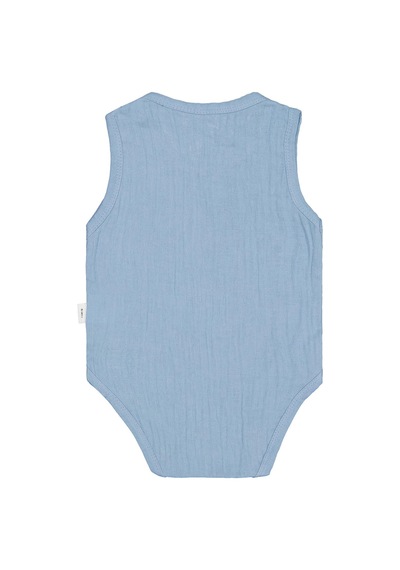 Civil Baby Ayıcık Baskılı 1-18 Ay Çıtçıtlı Badi - Mavi