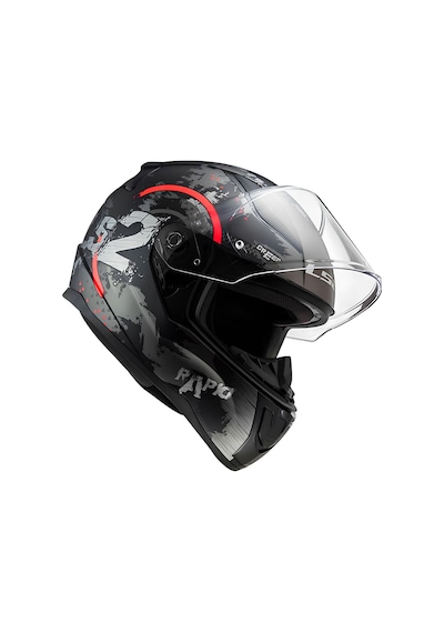Ls2 Rapid 2 Cırcle Kask Mat Siyah - Kırmızı