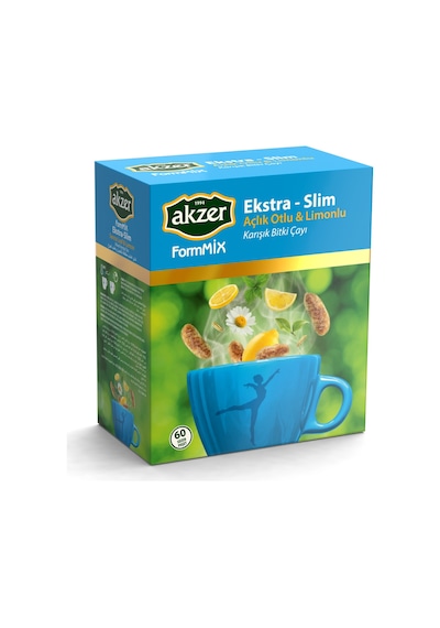 Akzer Formmix Ekstra Slim Açlık Otlu Limonlu Çay Süzen Poşet 60'l