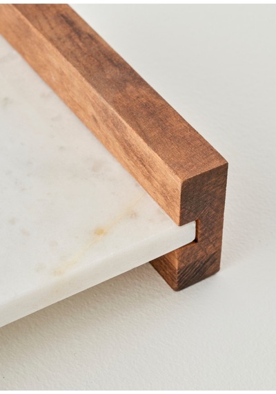 Bella Maison Olmo Mermer Dekoratif Tepsi Naturel 15x30 Cm