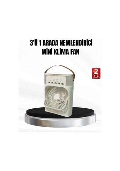 Home 3 Ü 1 Arada Mini Klima Fan Usb Şarjlı, 7 Renk Gece Lambalı Ve Nemlendirici