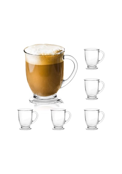 Tr 15 Oz/450 Ml Cam Kahve Kupaları, Kulplu Şeffaf Kahve Fincanları, Latte, Kapuçino, Espresso Kahve, Çay Ve Sıcak Diğer