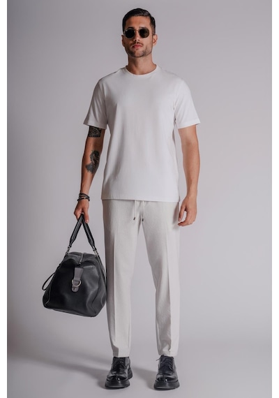 Braccas Erkek Yandan Cepli Beli Lastikli Slim Fit Chino Pantolon Açık Gri AÇIK GRİ Açık Gri