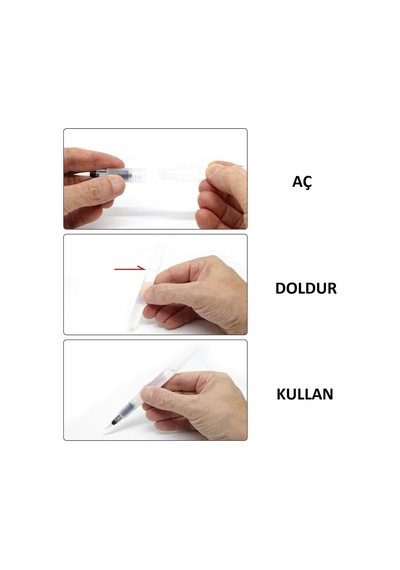 Su Hazneli Sulu Boya Fırçası 6'lı Paket