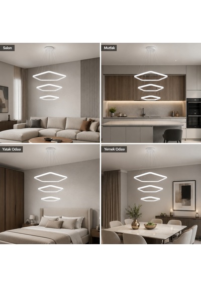 AvizeGO Titan 3'lü Led Sarkıt Avize Beyaz Işık