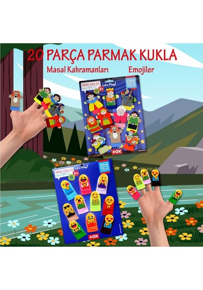 2 Set - 20 Parça Tox  Emojiler ve Masal Kahramanları Parmak Kukla
