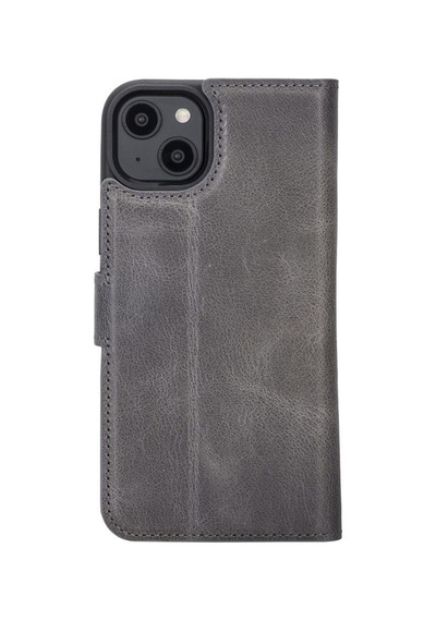 Apple Uyumlu iPhone  14 Plus Deri Cüzdanlı Kılıf Mwwn Vs4ef Gri
