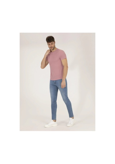 Pierre Cardin Bej Slim Fit Bisiklet Yaka Tişört Gülkurusu