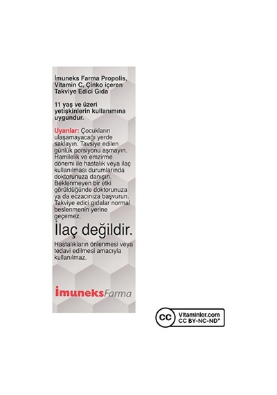 Imuneks Propolis Vitamin C Çinko 20 Efervesan Tablet