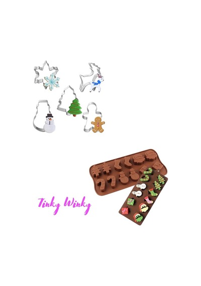 Yılbaşı Silikon Kalıp + Kurabiye Kalıbı Seti Noel Baba Christmas