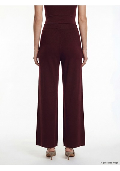 Lcw Modest Bordo Beli Lastikli Kadın Triko Pantolon